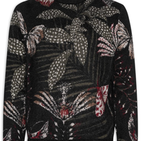 Suéter Masculino Jacquard Botanique - Preto