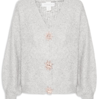 Cardigan Feminino Solar Em Tricot Cinza