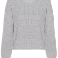 Suéter Feminino Tricot Texturizado Oversized - Cinza