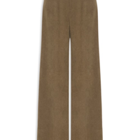 Calça Feminina Pantalona Em Veludo Cotelê - Bege