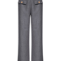 Calça Feminina Slim Com Bolso Frontal - Cinza