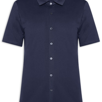 Camisa Masculina Manga Curta Básica - Azul