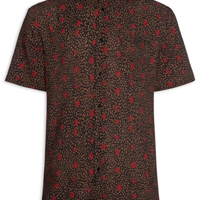 Camisa Casual Manga Curta Masculina Bug Dots - Preto