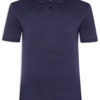 Polo Masculina Pima Manga Curta Slim - Azul