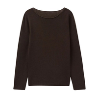 Blusa De Manga Comprida 100% Cashmere - Marrom