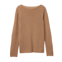 Blusa De Manga Comprida 100% Cashmere - Marrom