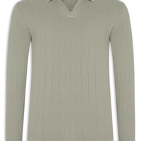 Suéter Masculino Tricot Polo Com Textura - Verde