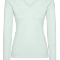 Suéter Feminino Gola V - Verde