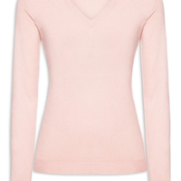 Suéter Feminino Gola V - Rosa