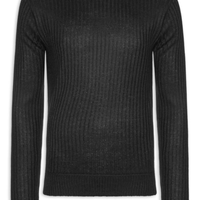 Suéter Masculino Texturizado Gola Redonda - Preto