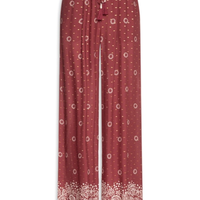 Calça Lurex Estampada Áurea Feminina Vermelho