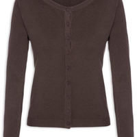 Cardigã Feminino Em Tricot - Marrom