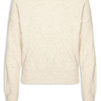 Suéter Feminino Texturizado Em Tricot - Bege