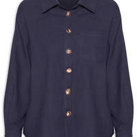 Camisa Feminina Detalhe Botões - Azul