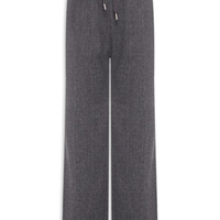 Calça Feminina Reta Com Strass - Cinza