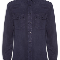 Camisa Masculina Manga Longa Used Utility - Azul