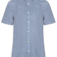 Camisa Masculina Formentera Puro Linho - Azul