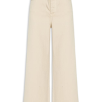 Calça Feminina Sarja Wide Cintura Alta - Bege
