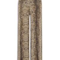 Calça Feminina Pantalona Estampa Felin Marrom