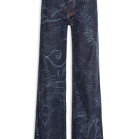Calça Jeans Feminina Laser Paisley - Azul