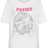 Camiseta Feminina Signo Peixes - Branco