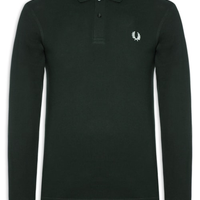 Polo Masculina "The Long Sleeve Fp Tennis Shirt" Regular Fit em Piquet de Algodão - Verde