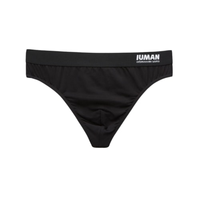 Cueca Fio Dental Em Microfibra Com Logótipo - Preto