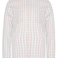 Camisa Masculina Regular Fit Maxi Xadrez - Off White