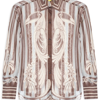 Camisa Feminina Coletânea Tropical - Marrom