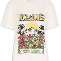 Camiseta Feminina Vacaciones Branco