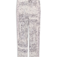 Calça Pregas Textura Tile Feminina Preto