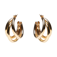 Argola Feminina Tripla - Dourado