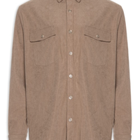 Camisa Masculina em Cotelê - Marrom
