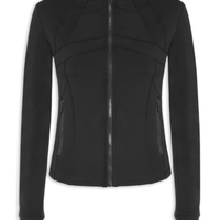 Jaqueta Feminina Esportiva Com Recortes - Preto