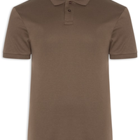 Polo Masculina Manga Curta Supersoft - Marrom