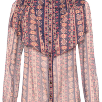 Blusa Feminina Manga Longa Babados - Marrom