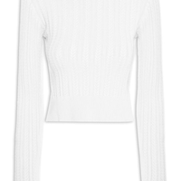 Suéter Feminino Em Tricot Trançado - Branco