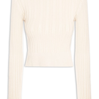 Suéter Feminino Em Tricot Trançado - Bege