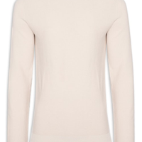 Suéter Tricot Masculino Gola Redonda Det Ombro - Off White