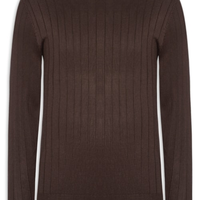 Suéter Tricot Masculino Com Textura - Marrom