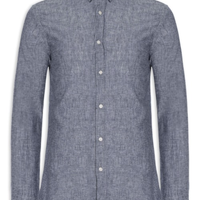 Camisa Masculina Blend Linen - Azul