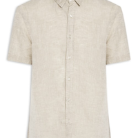Camisa Masculina Puro Linho - Bege