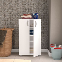 Armário Multiuso 2 Portas 4 Prateleiras Limeira Branco