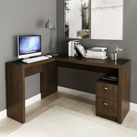 Escrivaninha Mesa Escritório em L com ME4129 2 Gavetas 135,8cm Rustico Rústico