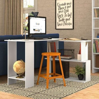 Escrivaninha Mesa Escritório 120cm Tampo Giratório Branca Branca