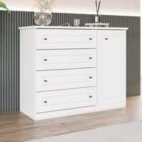 Cômoda 1 Porta 4 Gavetas Branco HP Americano Branco
