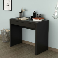 Escrivaninha Mesa Escritório com ME4107 1 Gaveta 90cm Preto Preto