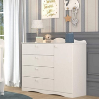 Cômoda Infantil 4 Gavetas Aquarela Espresso Móveis Branco