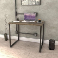 Escrivaninha Mesa Escritório Office Estilo Kuadra 90cm Industrial Carvalho Dark Carvalho Dark