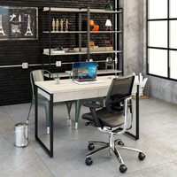Escrivaninha Mesa Escritório Kuadra 2 Gavetas 120cm Industrial Snow Snow